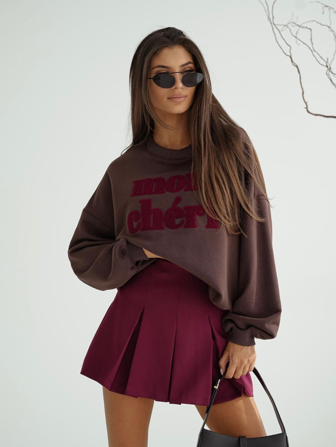 MeGusta - Mon Chéri Sweatshirt - Brown, Burgundy