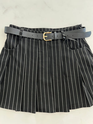 MeGusta - Mini Skirt With Belt - Black