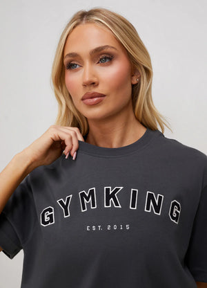 Gym King - Shadow Boyfriend Tee - Shadow Grey - uptowngirlhu