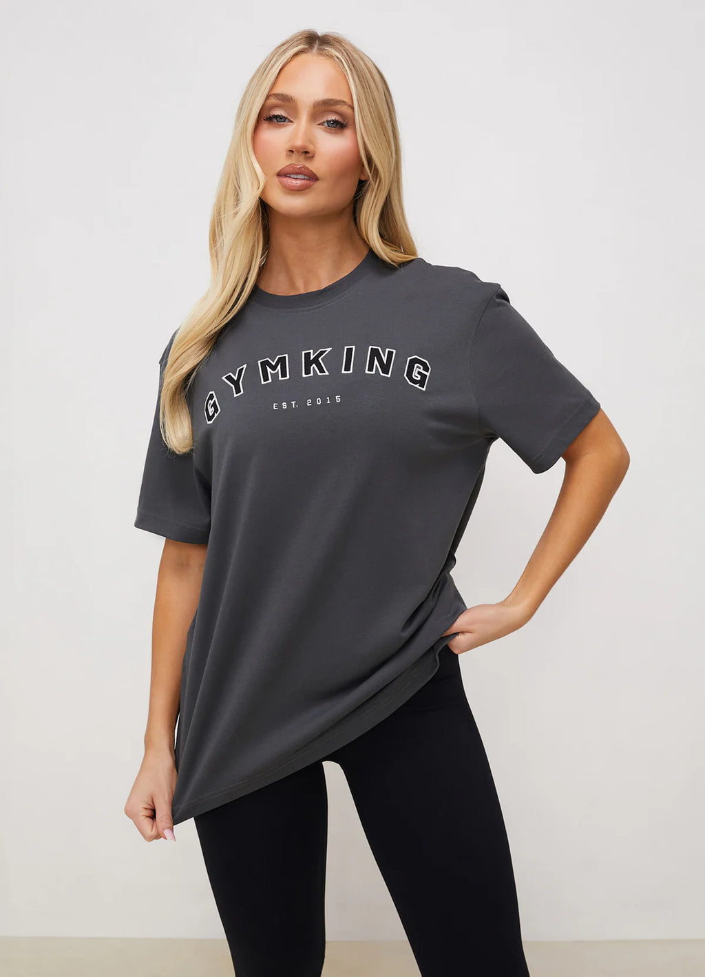 Gym King - Shadow Boyfriend Tee - Shadow Grey - uptowngirlhu