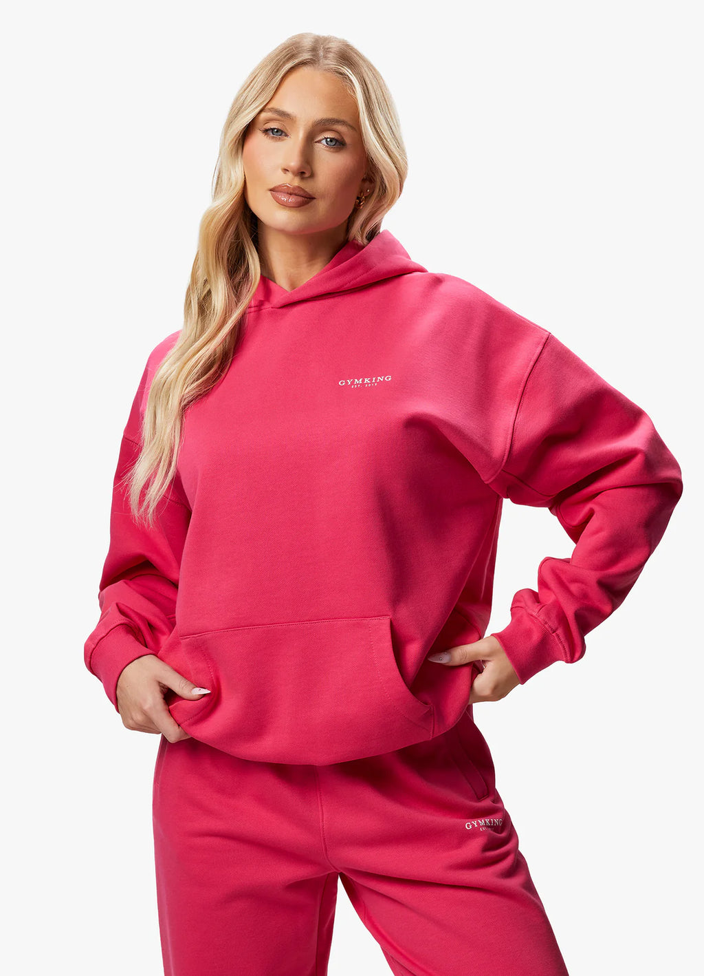 Gym King - Established Relaxed Fit Hood - Raspberry Burst - uptowngirlhu