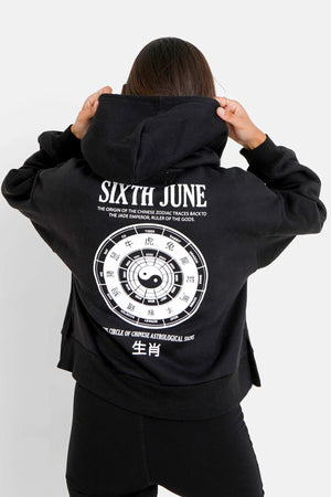 Sixth June - Chinese Astrology Hoodie - Black - uptowngirlhu