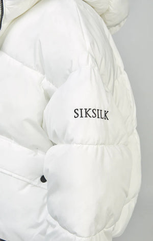 SikSilk - White Oversized Padded Coat - uptowngirlhu
